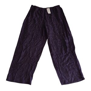 NWT Eileen Fisher Large Straight Leg Purple Haze Sueded Rayon Vine Pants